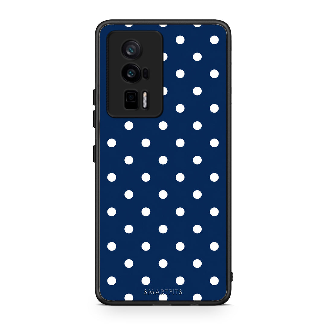 Θήκη Xiaomi Poco F5 Pro / Redmi K60 Pro White Small Polka Dots on Navy από τη Smartfits με σχέδιο στο πίσω μέρος και μαύρο περίβλημα | Xiaomi Poco F5 Pro / Redmi K60 Pro White Small Polka Dots on Navy case with colorful back and black bezels