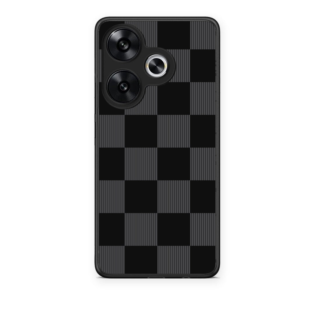 Θήκη Xiaomi Poco F6 Black and Charcoal Striped Checks από τη Smartfits με σχέδιο στο πίσω μέρος και μαύρο περίβλημα | Xiaomi Poco F6 Black and Charcoal Striped Checks case with colorful back and black bezels