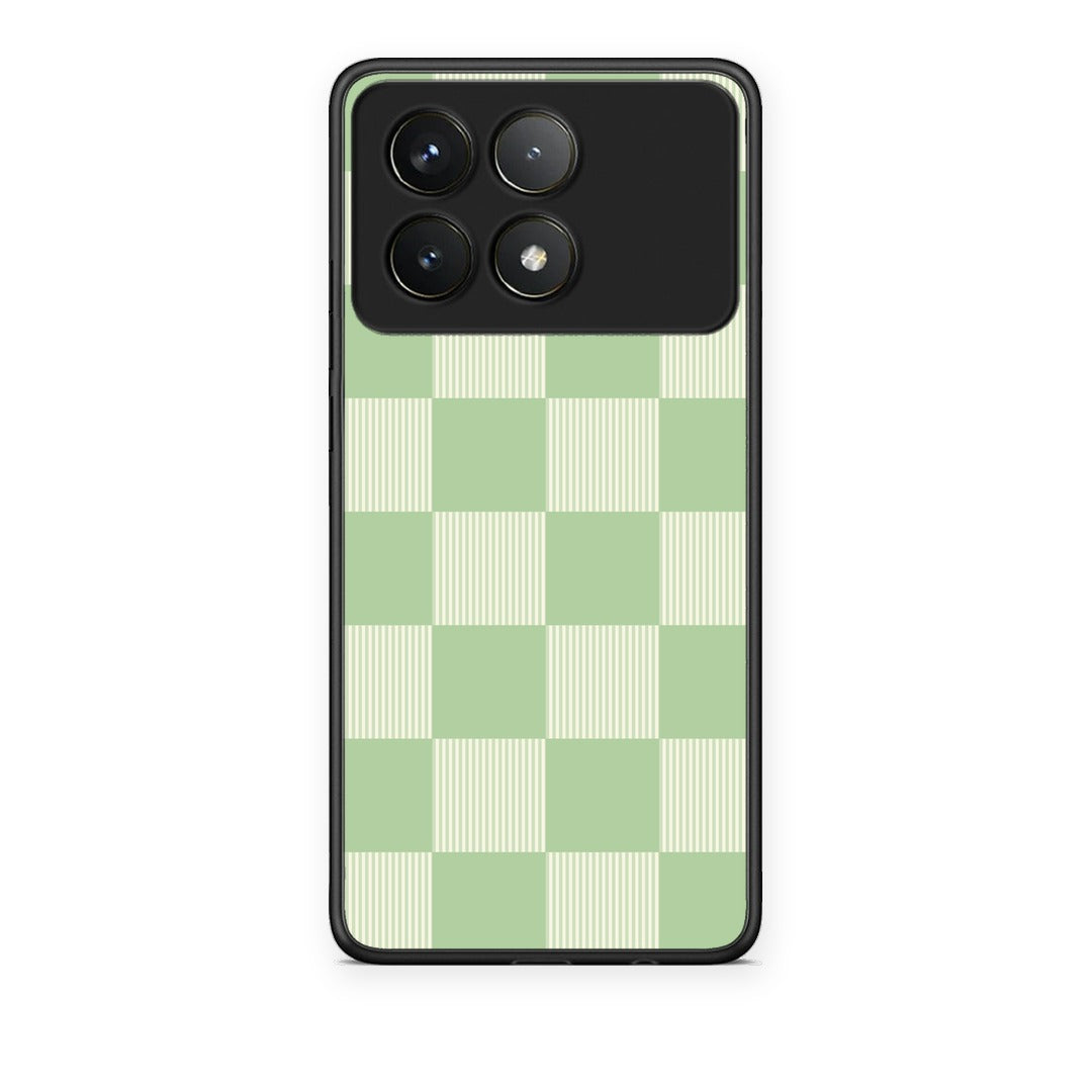 Θήκη Xiaomi Poco F6 Pro 5G Sage and Cream Striped Checks από τη Smartfits με σχέδιο στο πίσω μέρος και μαύρο περίβλημα | Xiaomi Poco F6 Pro 5G Sage and Cream Striped Checks case with colorful back and black bezels