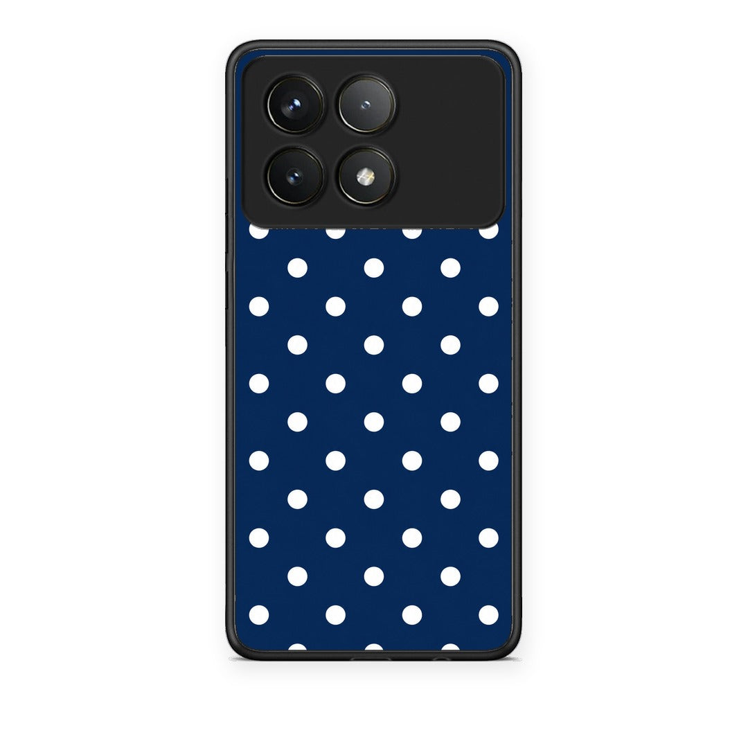 Θήκη Xiaomi Poco F6 Pro 5G White Small Polka Dots on Navy από τη Smartfits με σχέδιο στο πίσω μέρος και μαύρο περίβλημα | Xiaomi Poco F6 Pro 5G White Small Polka Dots on Navy case with colorful back and black bezels