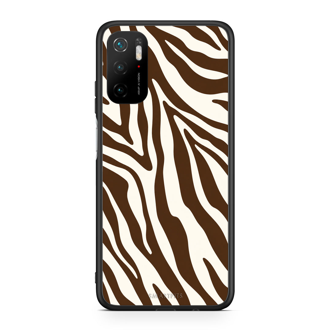 Θήκη Xiaomi Redmi Note 10 5G Brown and Cream Zebra Stripes από τη Smartfits με σχέδιο στο πίσω μέρος και μαύρο περίβλημα | Xiaomi Redmi Note 10 5G Brown and Cream Zebra Stripes case with colorful back and black bezels