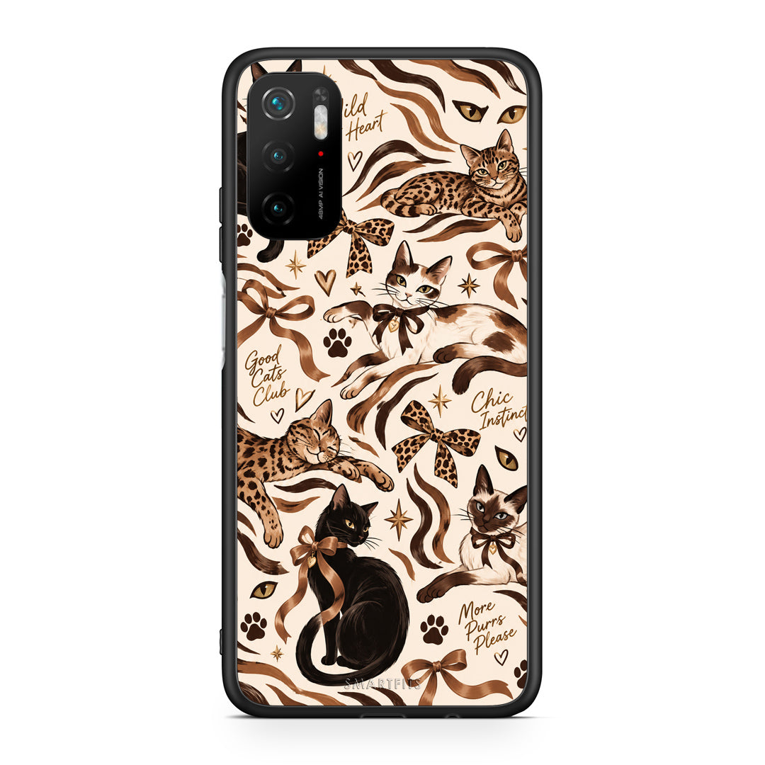 Θήκη Xiaomi Redmi Note 10 5G Wild Cats and Animal Print Collage από τη Smartfits με σχέδιο στο πίσω μέρος και μαύρο περίβλημα | Xiaomi Redmi Note 10 5G Wild Cats and Animal Print Collage case with colorful back and black bezels