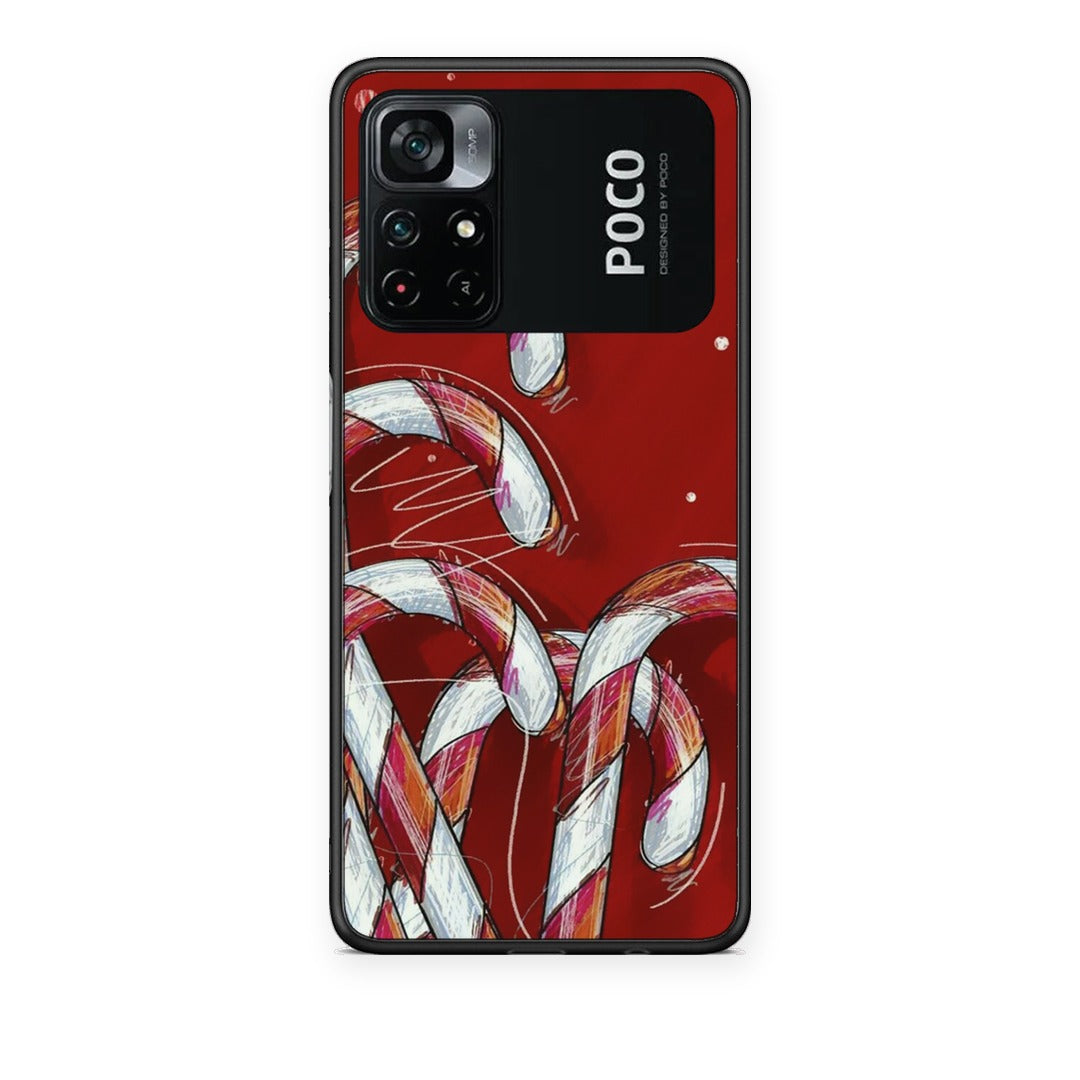 Θήκη Xiaomi Poco M4 Pro 4G Candy Cane από τη Smartfits με σχέδιο στο πίσω μέρος και μαύρο περίβλημα | Xiaomi Poco M4 Pro 4G Candy Cane case with colorful back and black bezels