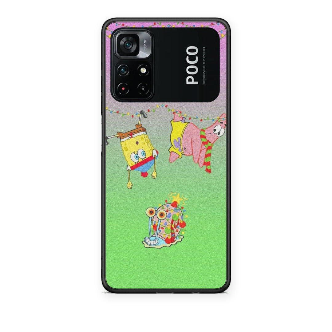 Θήκη Xiaomi Poco M4 Pro 4G Xmas Lights από τη Smartfits με σχέδιο στο πίσω μέρος και μαύρο περίβλημα | Xiaomi Poco M4 Pro 4G Xmas Lights case with colorful back and black bezels