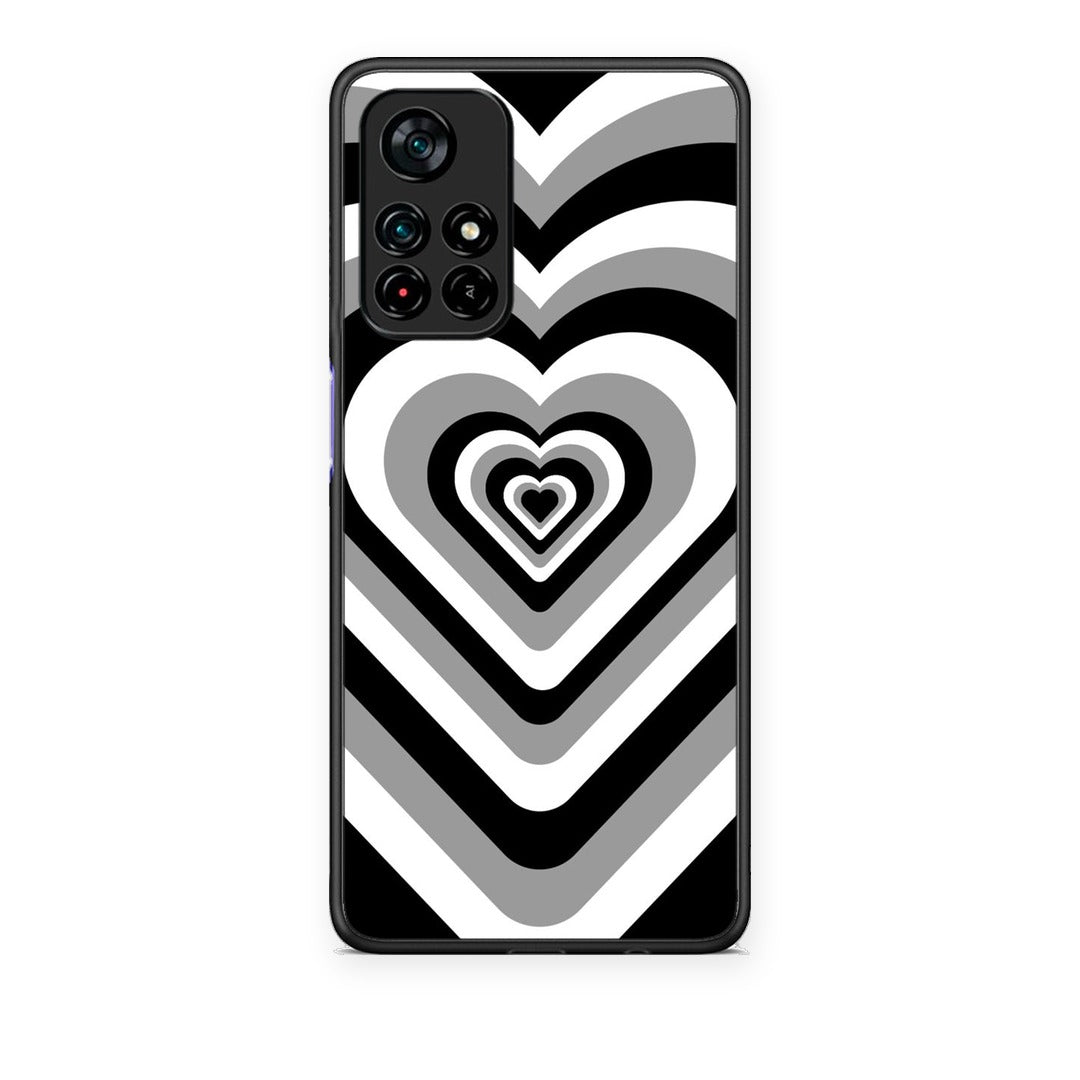 Θήκη Xiaomi Redmi Note 11S 5G Black Hearts από τη Smartfits με σχέδιο στο πίσω μέρος και μαύρο περίβλημα | Xiaomi Redmi Note 11S 5G Black Hearts case with colorful back and black bezels