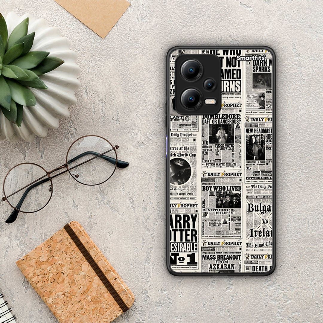 Θήκη Xiaomi Redmi Note 12 5G Harry Paper από τη Smartfits με σχέδιο στο πίσω μέρος και μαύρο περίβλημα | Xiaomi Redmi Note 12 5G Harry Paper Case with Colorful Back and Black Bezels