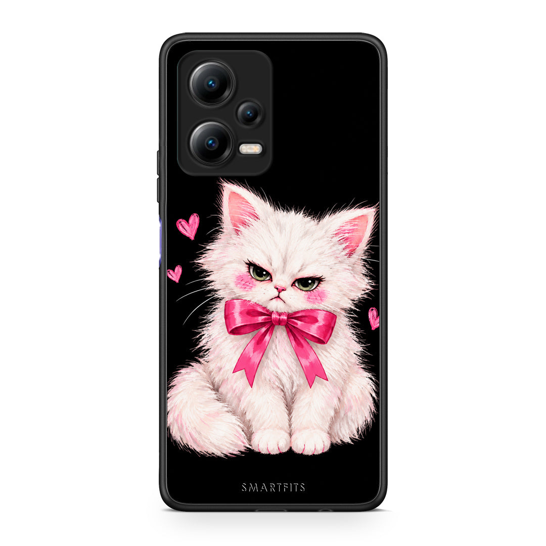 Θήκη Xiaomi Redmi Note 12 5G Grumpy Party Kitten on Black από τη Smartfits με σχέδιο στο πίσω μέρος και μαύρο περίβλημα | Xiaomi Redmi Note 12 5G Grumpy Party Kitten on Black case with colorful back and black bezels