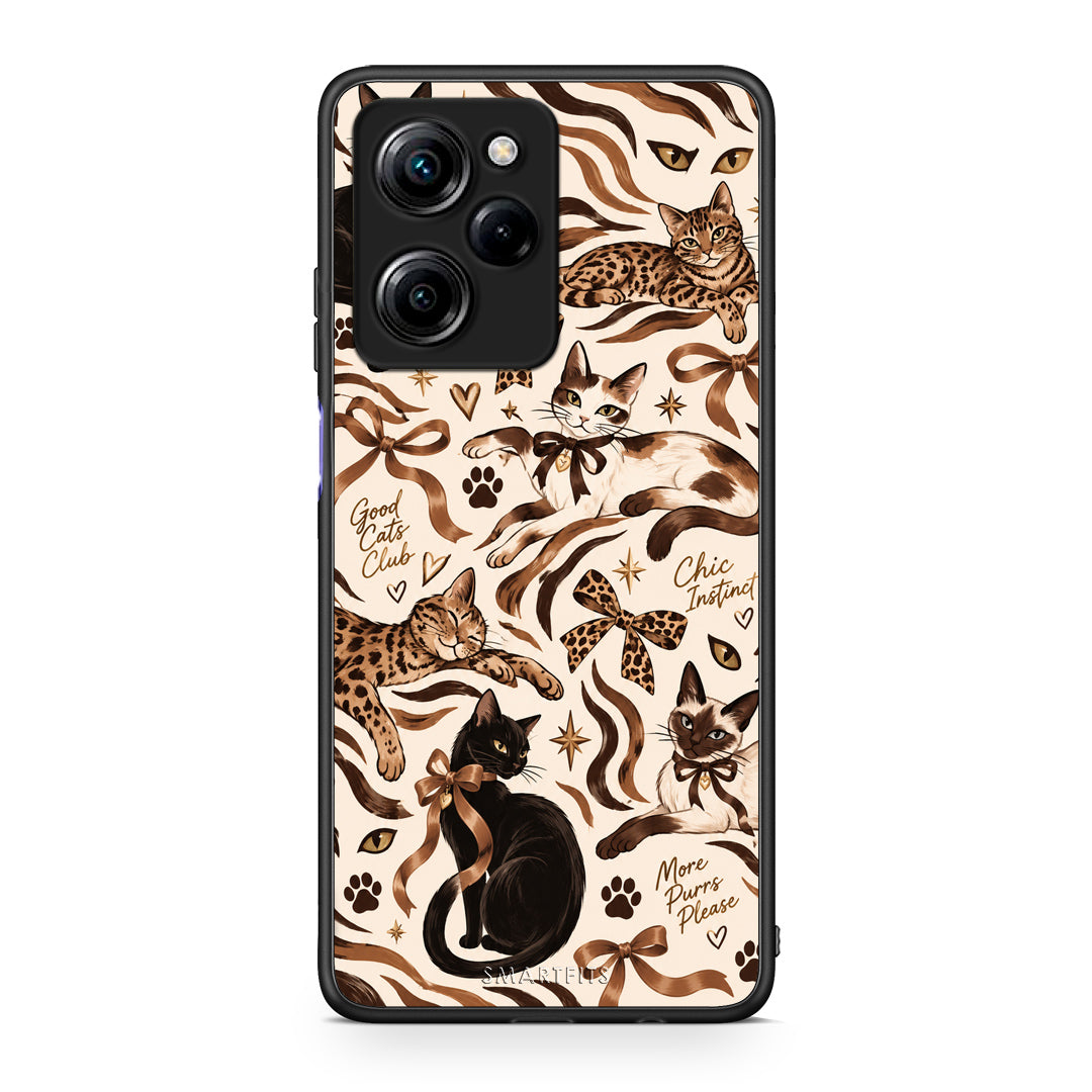 Θήκη Xiaomi Poco X5 Pro 5G Dual Wild Cats and Animal Print Collage από τη Smartfits με σχέδιο στο πίσω μέρος και μαύρο περίβλημα | Xiaomi Poco X5 Pro 5G Dual Wild Cats and Animal Print Collage case with colorful back and black bezels