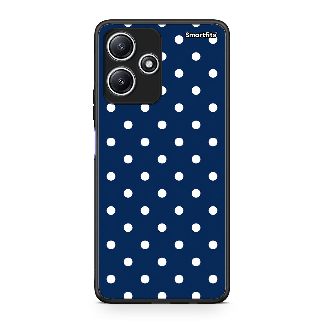 Θήκη Xiaomi Redmi 12 5G White Small Polka Dots on Navy από τη Smartfits με σχέδιο στο πίσω μέρος και μαύρο περίβλημα | Xiaomi Redmi 12 5G White Small Polka Dots on Navy case with colorful back and black bezels