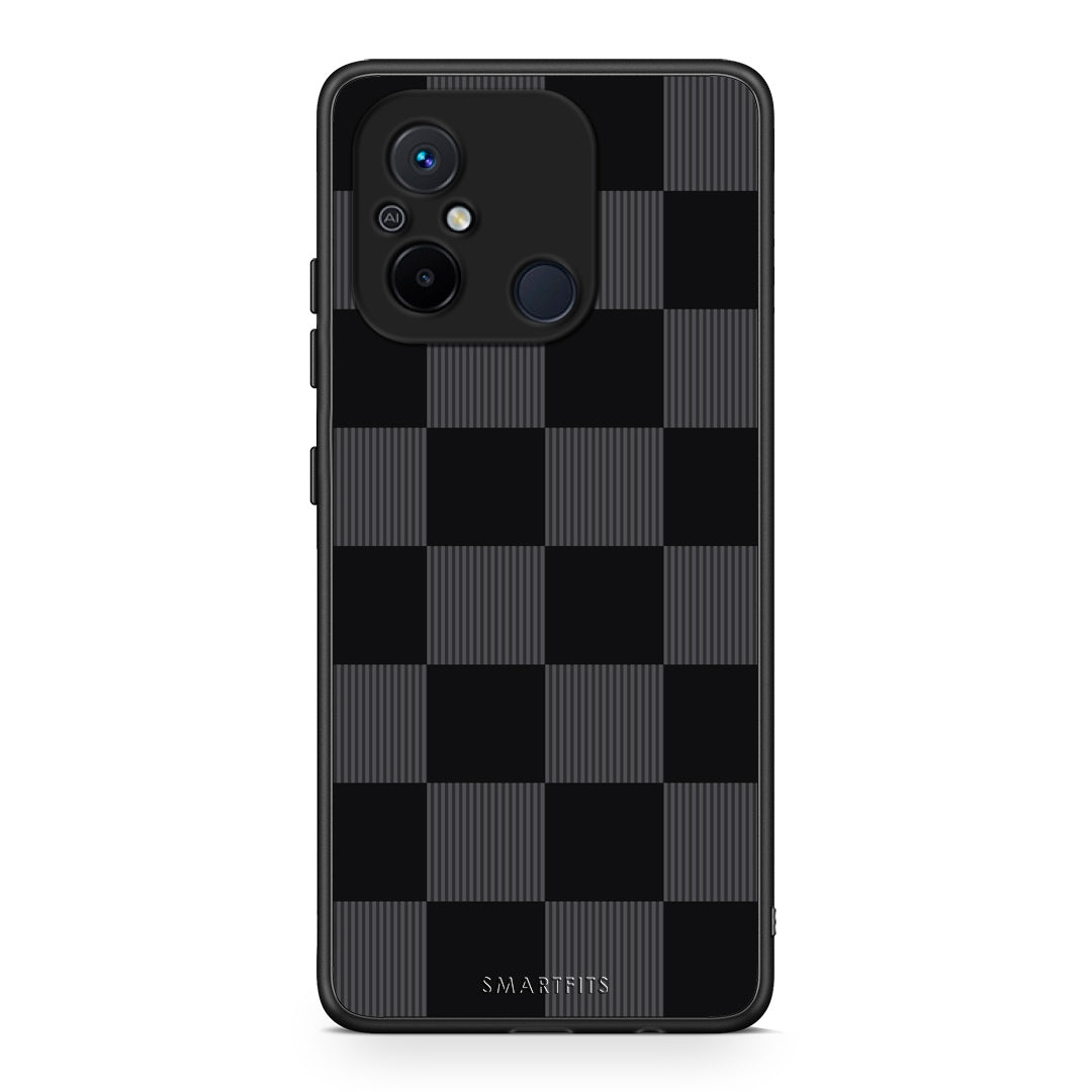 Θήκη Xiaomi Poco C55 Black and Charcoal Striped Checks από τη Smartfits με σχέδιο στο πίσω μέρος και μαύρο περίβλημα | Xiaomi Poco C55 Black and Charcoal Striped Checks case with colorful back and black bezels