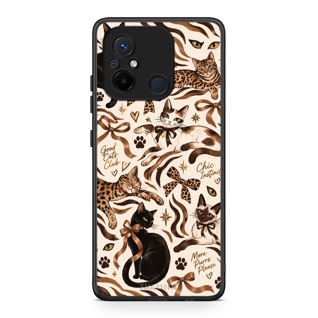 Θήκη Xiaomi Redmi 12C Wild Cats and Animal Print Collage από τη Smartfits με σχέδιο στο πίσω μέρος και μαύρο περίβλημα | Xiaomi Redmi 12C Wild Cats and Animal Print Collage case with colorful back and black bezels