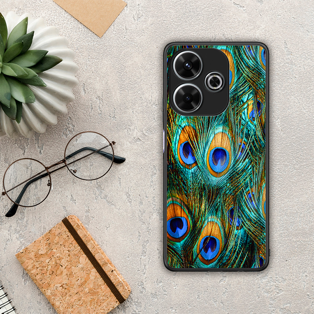 Real Peacock Feathers - Xiaomi Redmi 13 θήκη