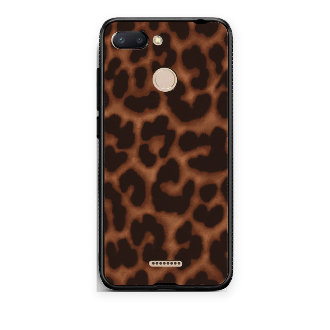 Θήκη Xiaomi Redmi 6 Leopard Print Dark Brown από τη Smartfits με σχέδιο στο πίσω μέρος και μαύρο περίβλημα | Xiaomi Redmi 6 Leopard Print Dark Brown case with colorful back and black bezels