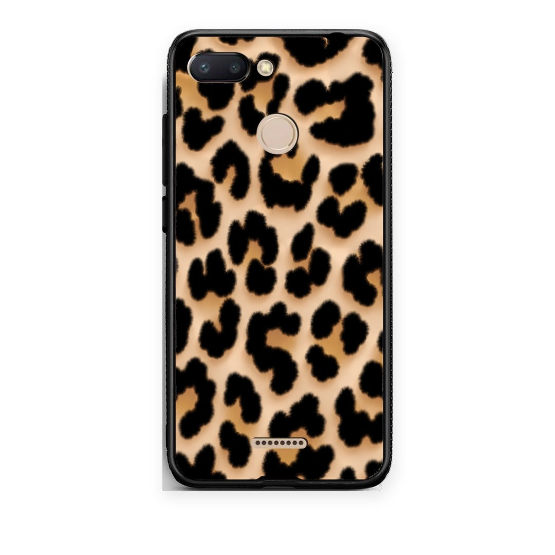 Θήκη Xiaomi Redmi 6 Leopard Print Tan Large από τη Smartfits με σχέδιο στο πίσω μέρος και μαύρο περίβλημα | Xiaomi Redmi 6 Leopard Print Tan Large case with colorful back and black bezels