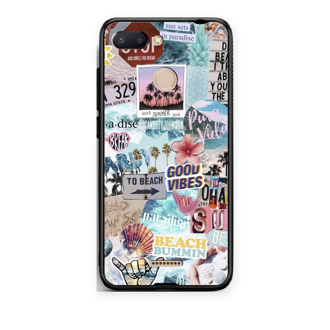 Θήκη Xiaomi Redmi 6 Summer Vibes από τη Smartfits με σχέδιο στο πίσω μέρος και μαύρο περίβλημα | Xiaomi Redmi 6 Summer Vibes case with colorful back and black bezels