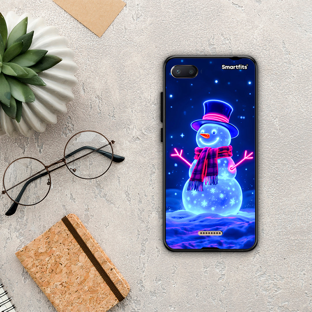 Christmas Neon Snowman - Xiaomi Redmi 6A θήκη