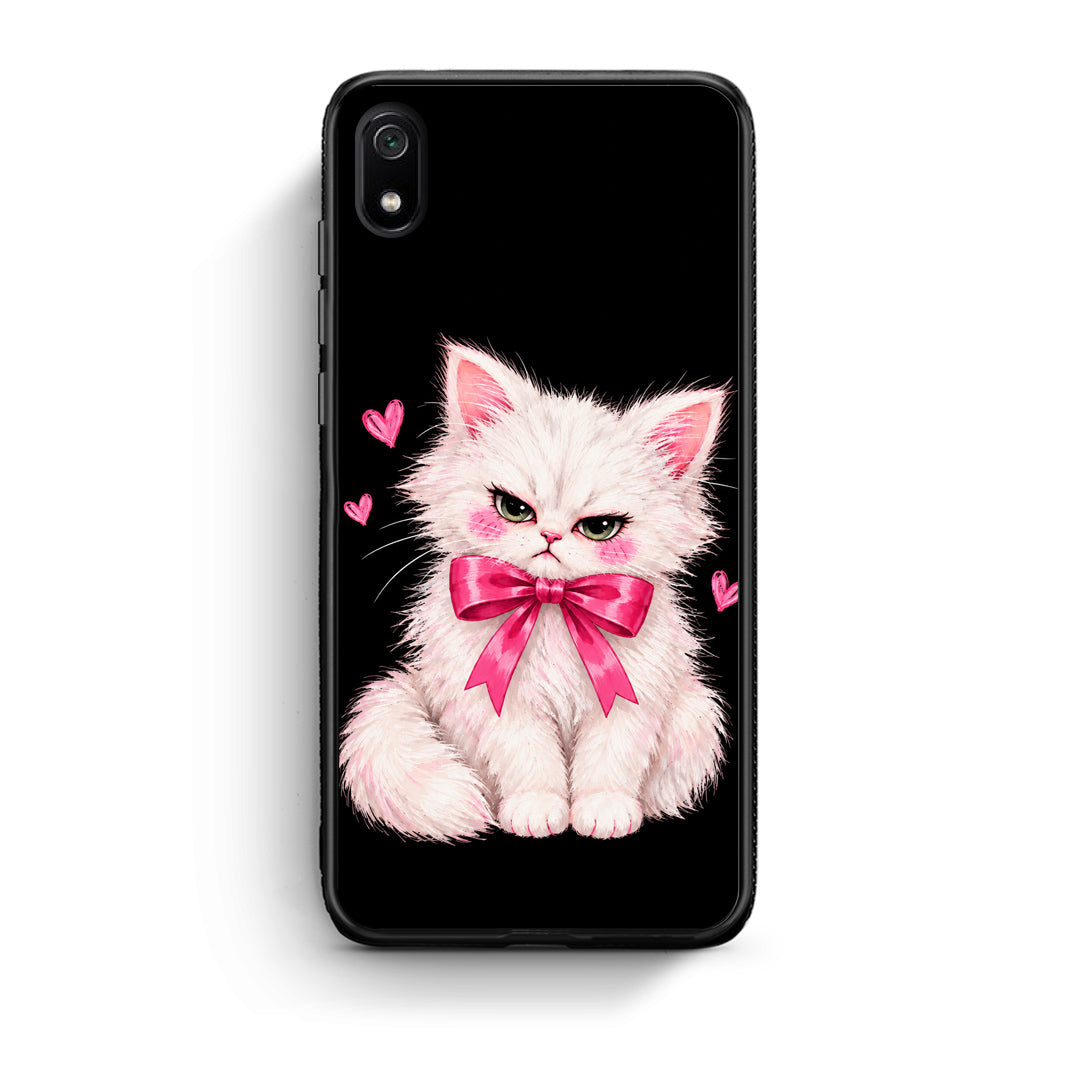 Θήκη Xiaomi Redmi 7A Grumpy Party Kitten on Black από τη Smartfits με σχέδιο στο πίσω μέρος και μαύρο περίβλημα | Xiaomi Redmi 7A Grumpy Party Kitten on Black case with colorful back and black bezels