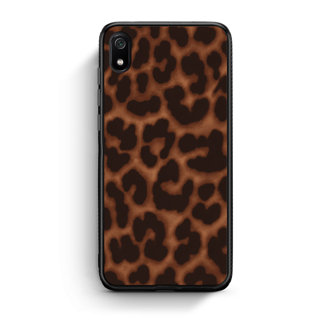 Θήκη Xiaomi Redmi 7A Leopard Print Dark Brown από τη Smartfits με σχέδιο στο πίσω μέρος και μαύρο περίβλημα | Xiaomi Redmi 7A Leopard Print Dark Brown case with colorful back and black bezels