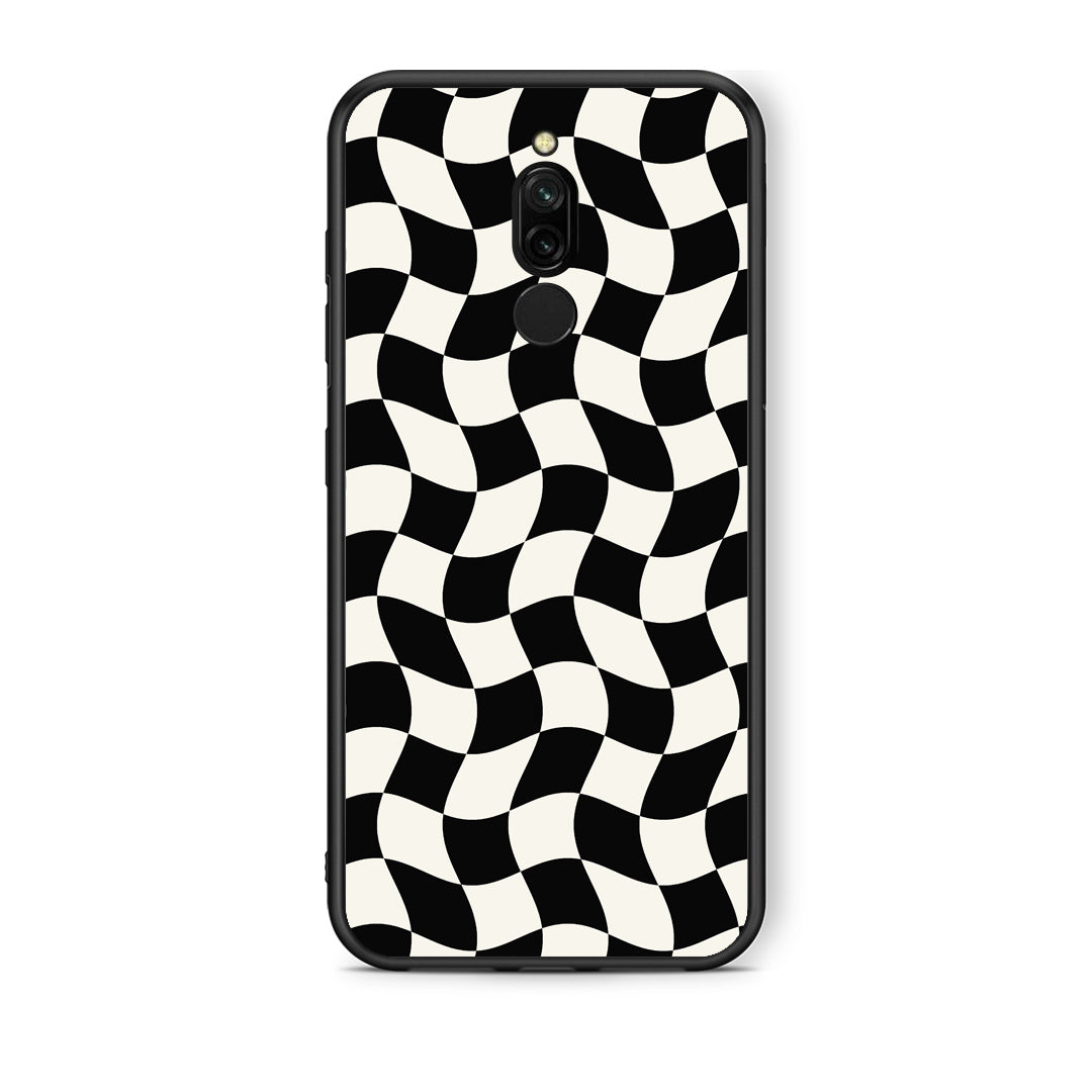Θήκη Xiaomi Redmi 8 Black and Cream Wavy Checkerboard από τη Smartfits με σχέδιο στο πίσω μέρος και μαύρο περίβλημα | Xiaomi Redmi 8 Black and Cream Wavy Checkerboard case with colorful back and black bezels
