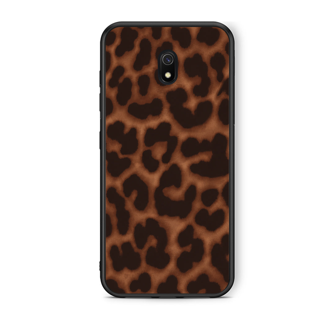 Θήκη Xiaomi Redmi 8A Leopard Print Dark Brown από τη Smartfits με σχέδιο στο πίσω μέρος και μαύρο περίβλημα | Xiaomi Redmi 8A Leopard Print Dark Brown case with colorful back and black bezels