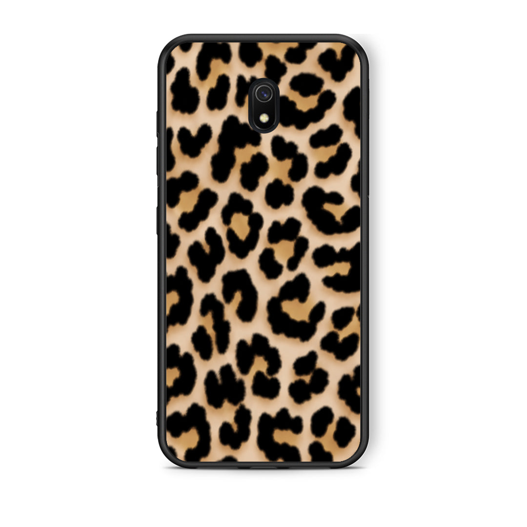 Θήκη Xiaomi Redmi 8A Leopard Print Tan Small από τη Smartfits με σχέδιο στο πίσω μέρος και μαύρο περίβλημα | Xiaomi Redmi 8A Leopard Print Tan Small case with colorful back and black bezels