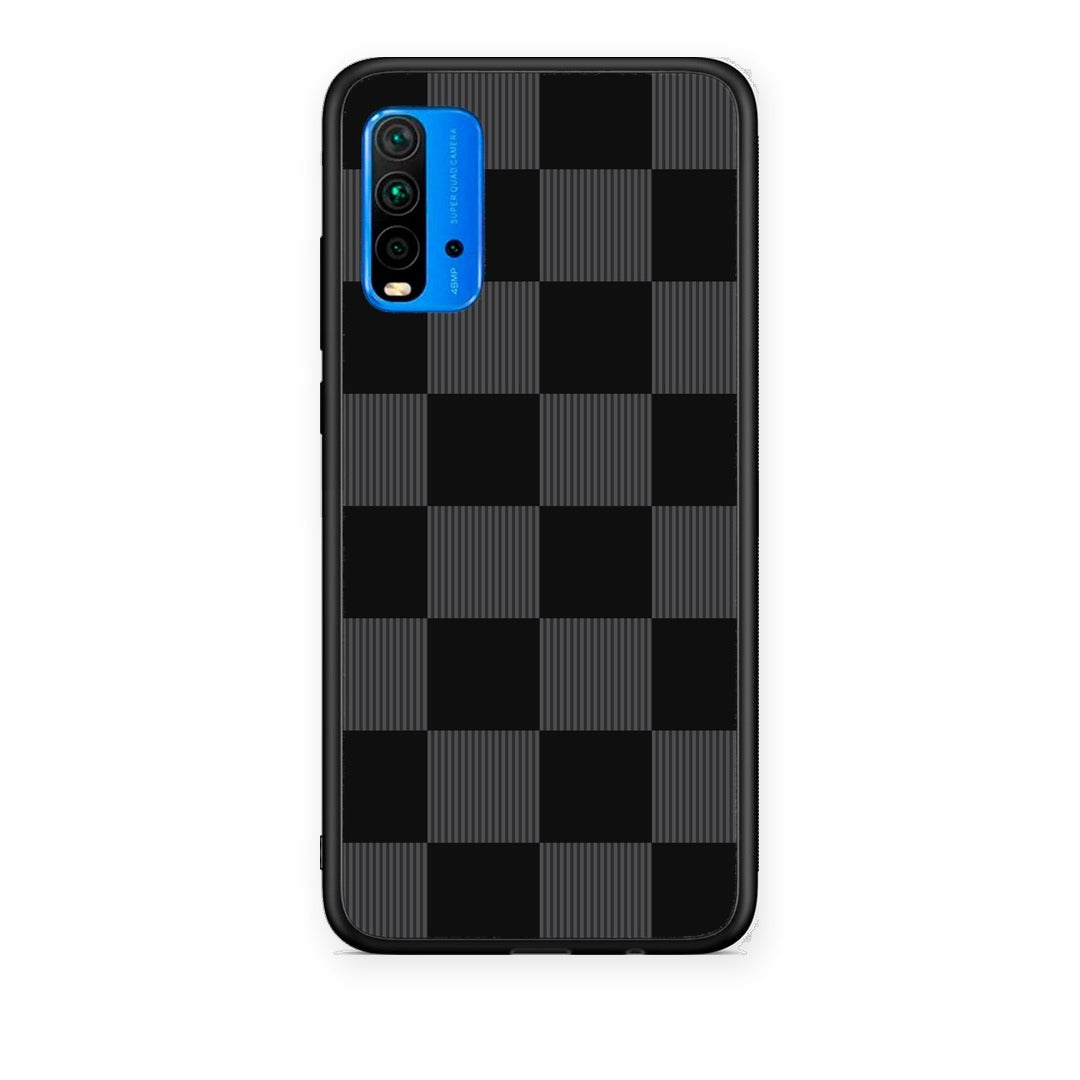 Θήκη Xiaomi Poco M3 Black and Charcoal Striped Checks από τη Smartfits με σχέδιο στο πίσω μέρος και μαύρο περίβλημα | Xiaomi Poco M3 Black and Charcoal Striped Checks case with colorful back and black bezels