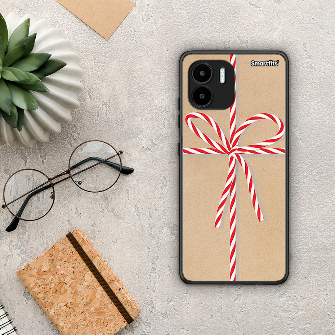 Θήκη Xiaomi Redmi A1 / A2 Christmas Gift από τη Smartfits με σχέδιο στο πίσω μέρος και μαύρο περίβλημα | Xiaomi Redmi A1 / A2 Christmas Gift Case with Colorful Back and Black Bezels