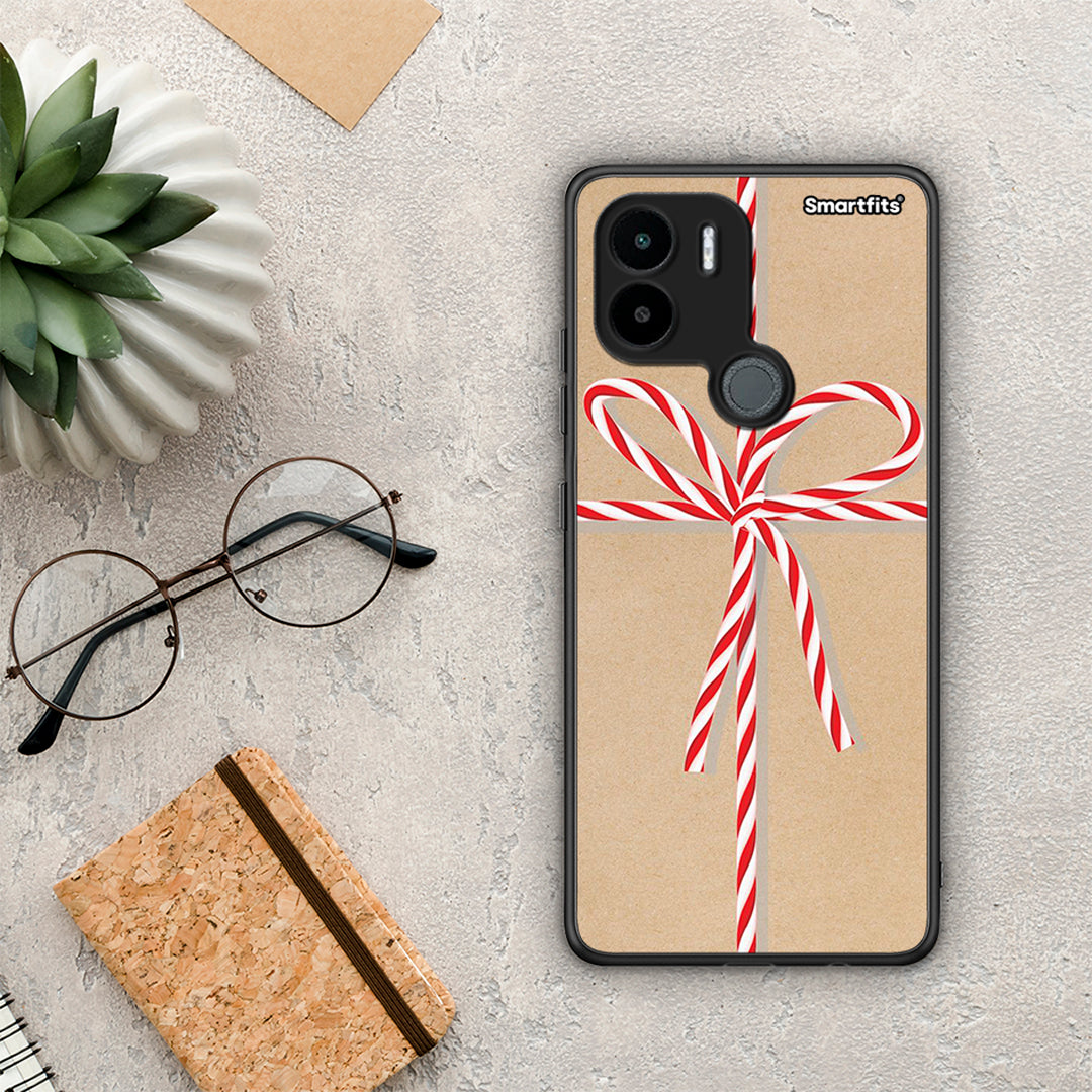 Θήκη Xiaomi Redmi A1+ / A2+ Christmas Gift από τη Smartfits με σχέδιο στο πίσω μέρος και μαύρο περίβλημα | Xiaomi Redmi A1+ / A2+ Christmas Gift Case with Colorful Back and Black Bezels