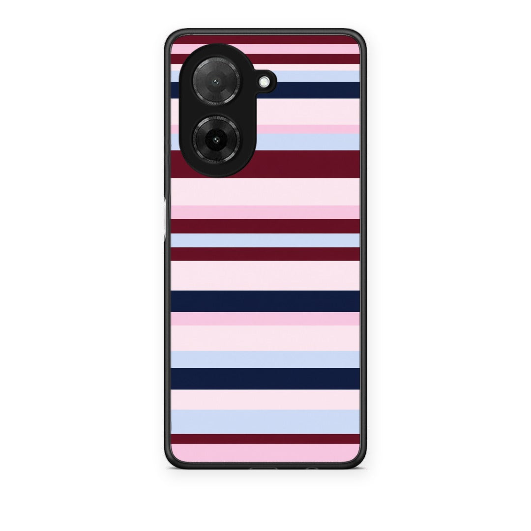 Θήκη Xiaomi Redmi A5 Burgundy Pink and Blue Horizontal Stripes από τη Smartfits με σχέδιο στο πίσω μέρος και μαύρο περίβλημα | Xiaomi Redmi A5 Burgundy Pink and Blue Horizontal Stripes case with colorful back and black bezels