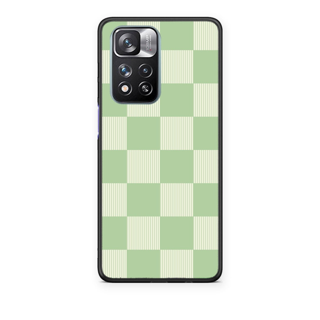 Θήκη Xiaomi Redmi Note 11 Pro+ 5G Sage and Cream Striped Checks από τη Smartfits με σχέδιο στο πίσω μέρος και μαύρο περίβλημα | Xiaomi Redmi Note 11 Pro+ 5G Sage and Cream Striped Checks case with colorful back and black bezels