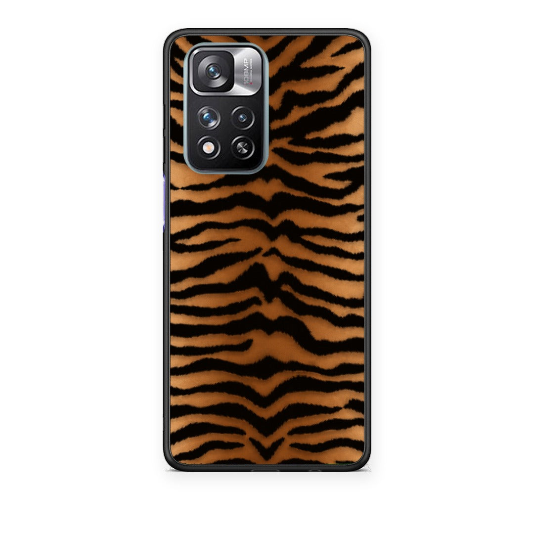 Θήκη Xiaomi Redmi Note 11 Pro+ 5G Tiger Print Orange and Black από τη Smartfits με σχέδιο στο πίσω μέρος και μαύρο περίβλημα | Xiaomi Redmi Note 11 Pro+ 5G Tiger Print Orange and Black case with colorful back and black bezels