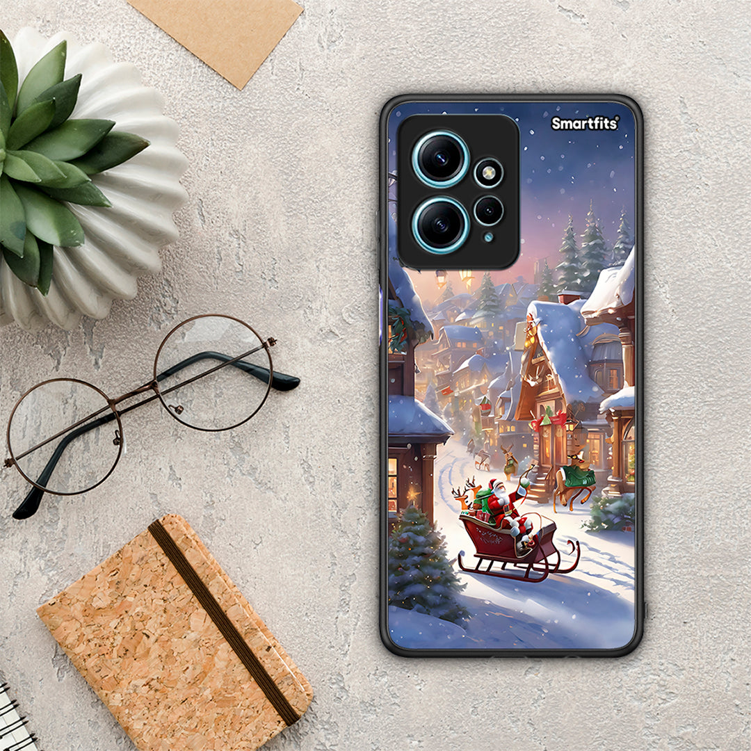 Θήκη Xiaomi Redmi Note 12 4G / Redmi K60 Pro Christmas Snow από τη Smartfits με σχέδιο στο πίσω μέρος και μαύρο περίβλημα | Xiaomi Redmi Note 12 4G / Redmi K60 Pro Christmas Snow Case with Colorful Back and Black Bezels
