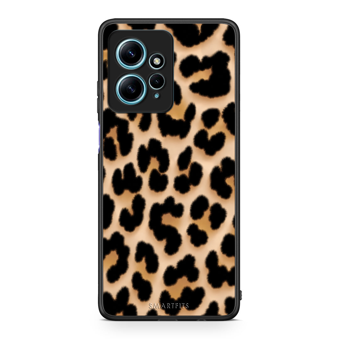 Θήκη Xiaomi Redmi Note 12 4G Leopard Print Tan Large από τη Smartfits με σχέδιο στο πίσω μέρος και μαύρο περίβλημα | Xiaomi Redmi Note 12 4G Leopard Print Tan Large case with colorful back and black bezels