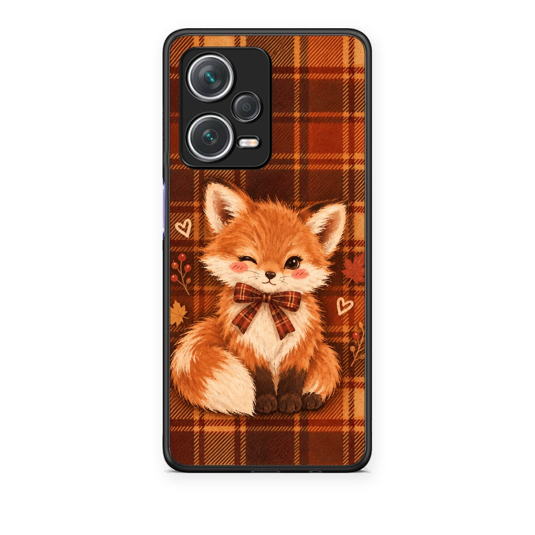 Θήκη Xiaomi Redmi Note 12 Pro+ / 12 Pro Discovery Fox on Autumn Tartan από τη Smartfits με σχέδιο στο πίσω μέρος και μαύρο περίβλημα | Xiaomi Redmi Note 12 Pro+ / 12 Pro Discovery Fox on Autumn Tartan case with colorful back and black bezels