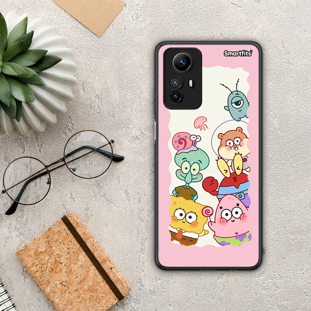 Θήκη Xiaomi Redmi Note 12S / Redmi K60 Pro Cute Companion από τη Smartfits με σχέδιο στο πίσω μέρος και μαύρο περίβλημα | Xiaomi Redmi Note 12S / Redmi K60 Pro Cute Companion Case with Colorful Back and Black Bezels