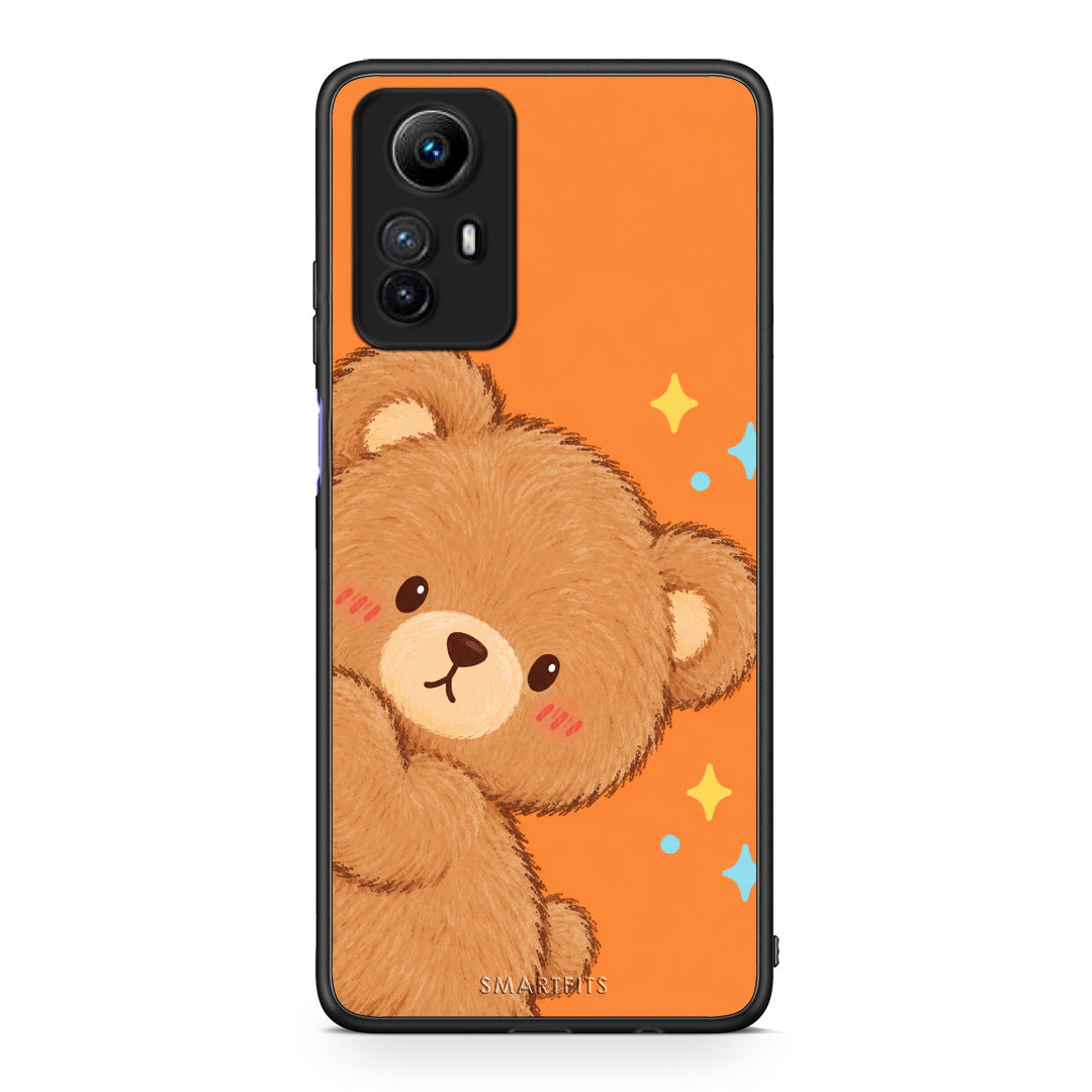 Θήκη Xiaomi Redmi Note 12S Peekaboo Teddy on Orange από τη Smartfits με σχέδιο στο πίσω μέρος και μαύρο περίβλημα | Xiaomi Redmi Note 12S Peekaboo Teddy on Orange case with colorful back and black bezels