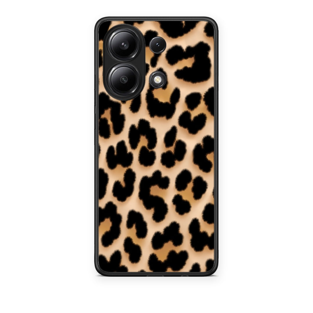 Θήκη Xiaomi Redmi Note 13 4G Leopard Print Tan Large από τη Smartfits με σχέδιο στο πίσω μέρος και μαύρο περίβλημα | Xiaomi Redmi Note 13 4G Leopard Print Tan Large case with colorful back and black bezels