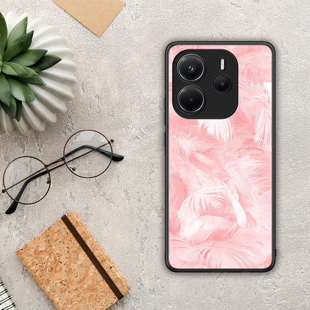 Boho Pink Feather - Xiaomi Redmi Note 14 4G θήκη
