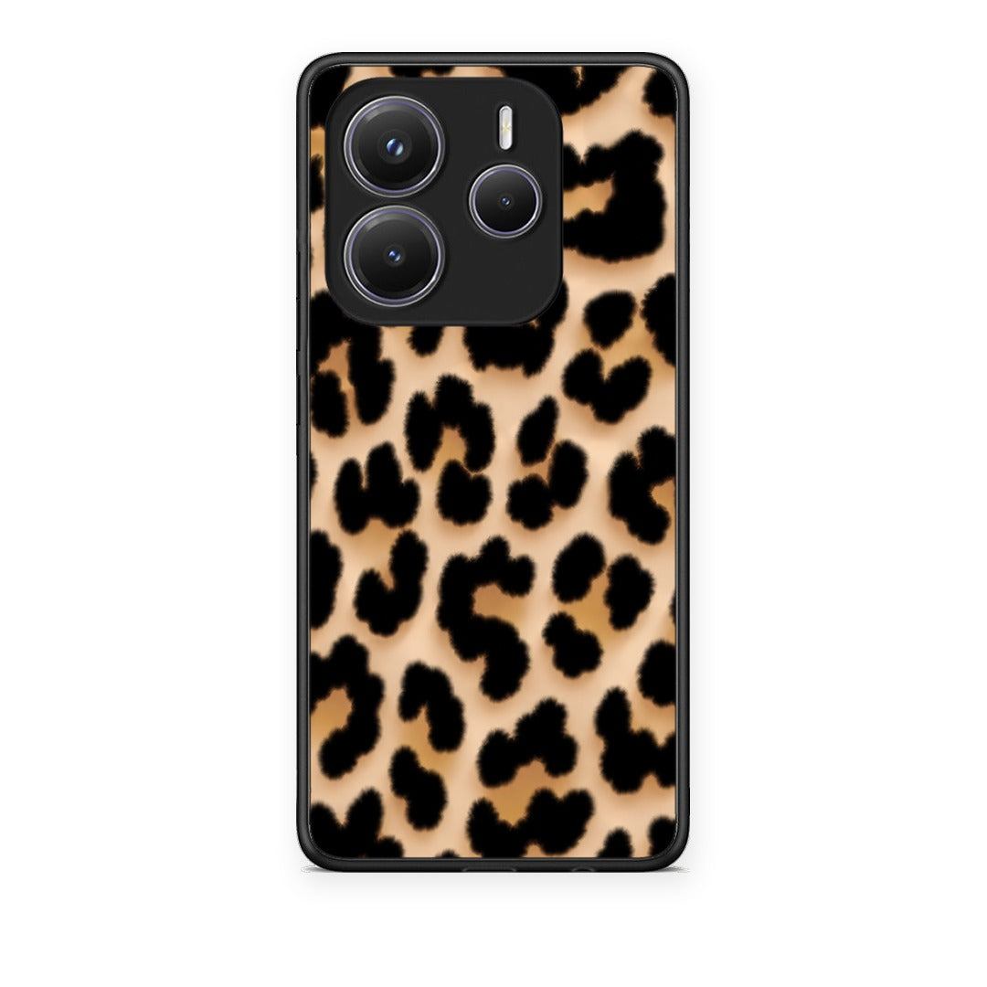 Θήκη Xiaomi Redmi Note 14 5G Leopard Print Tan Large από τη Smartfits με σχέδιο στο πίσω μέρος και μαύρο περίβλημα | Xiaomi Redmi Note 14 5G Leopard Print Tan Large case with colorful back and black bezels
