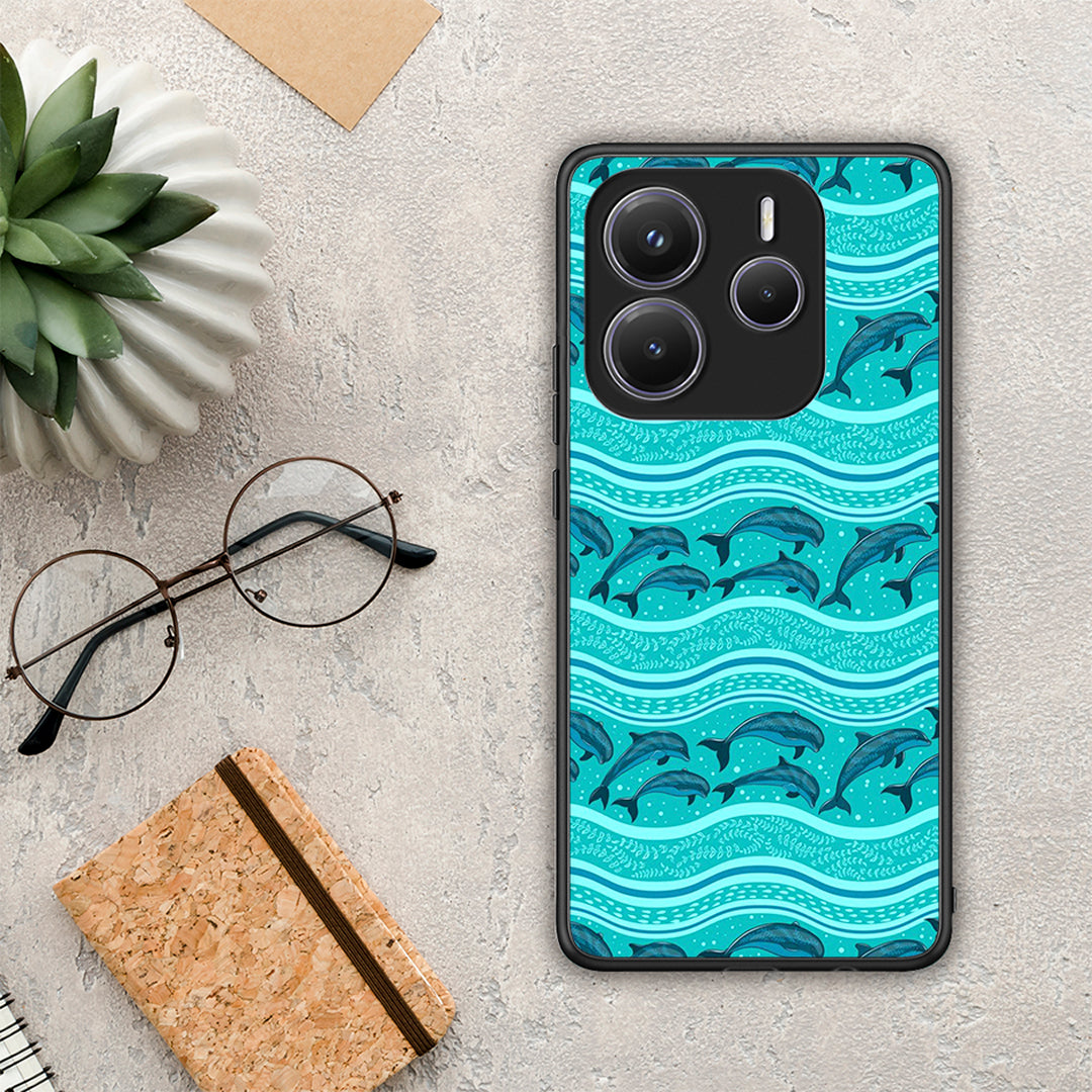 Swimming Dolphins - Xiaomi Redmi Note 14 5G θήκη