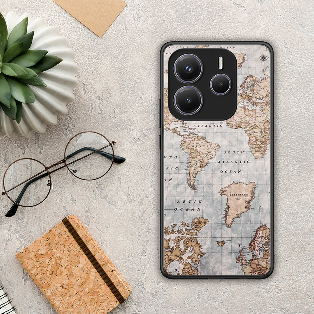 World Map - Xiaomi Redmi Note 14 5G θήκη