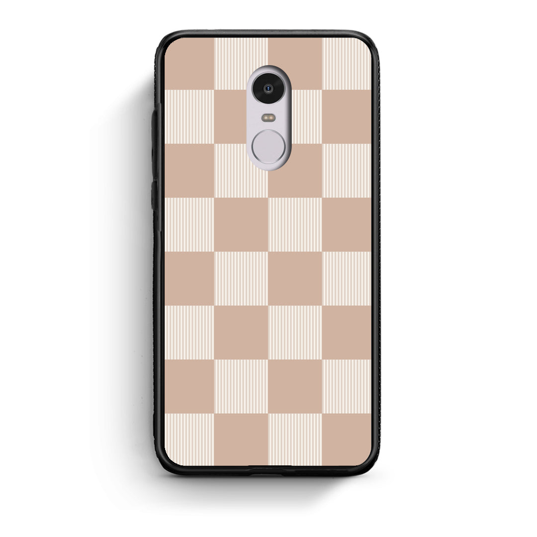 Θήκη Xiaomi Redmi Note 4 / 4X Latte and Cream Striped Checks από τη Smartfits με σχέδιο στο πίσω μέρος και μαύρο περίβλημα | Xiaomi Redmi Note 4 / 4X Latte and Cream Striped Checks case with colorful back and black bezels