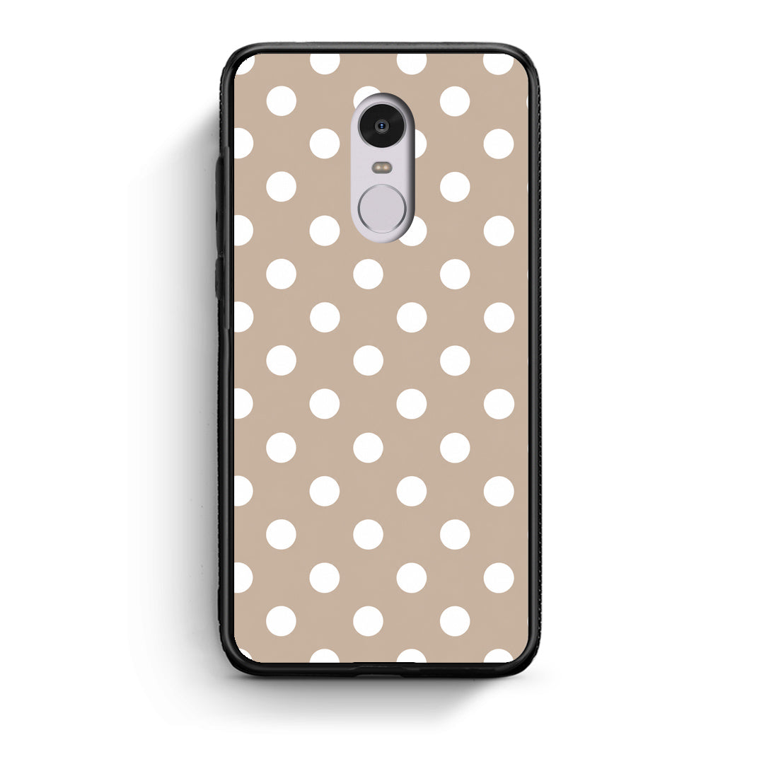 Θήκη Xiaomi Redmi Note 4 / 4X White Polka Dots on Taupe από τη Smartfits με σχέδιο στο πίσω μέρος και μαύρο περίβλημα | Xiaomi Redmi Note 4 / 4X White Polka Dots on Taupe case with colorful back and black bezels