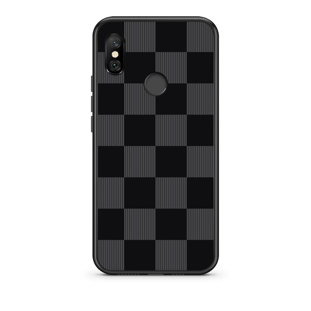 Θήκη Xiaomi Redmi Note 6 Pro Black and Charcoal Striped Checks από τη Smartfits με σχέδιο στο πίσω μέρος και μαύρο περίβλημα | Xiaomi Redmi Note 6 Pro Black and Charcoal Striped Checks case with colorful back and black bezels