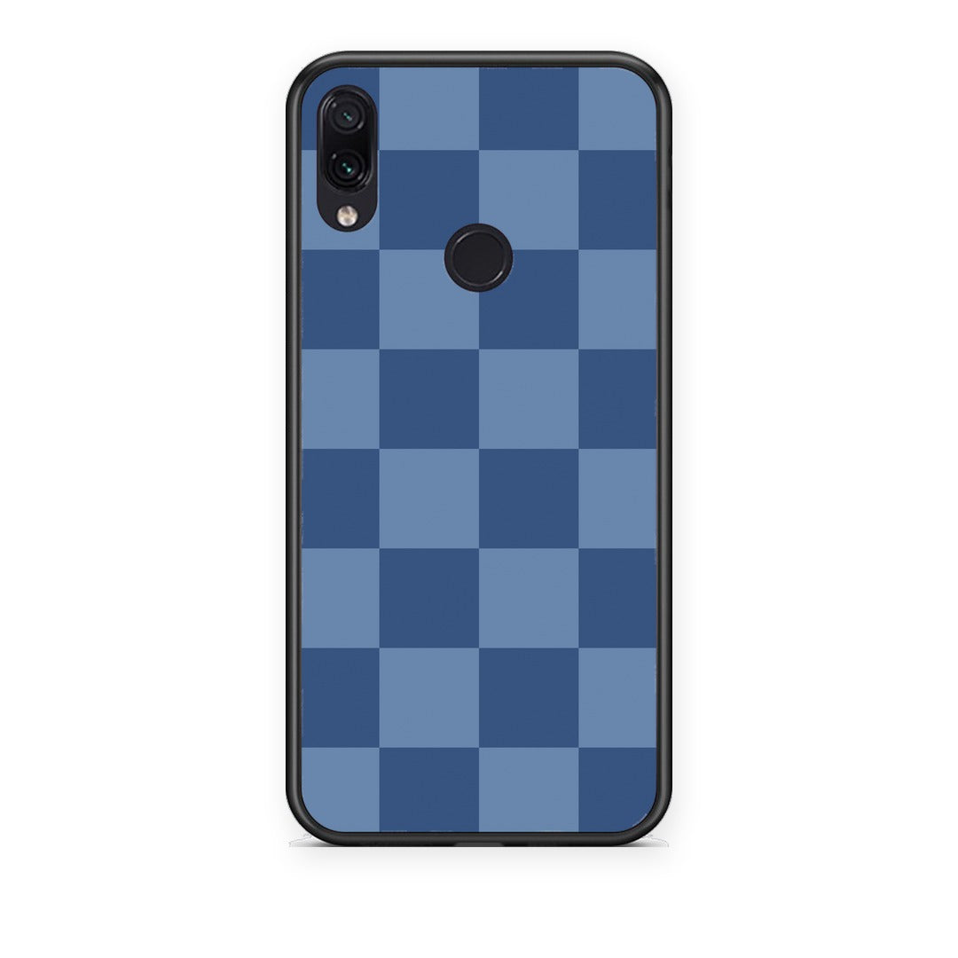 Θήκη Xiaomi Redmi Note 7 Denim Blue Checkerboard από τη Smartfits με σχέδιο στο πίσω μέρος και μαύρο περίβλημα | Xiaomi Redmi Note 7 Denim Blue Checkerboard case with colorful back and black bezels