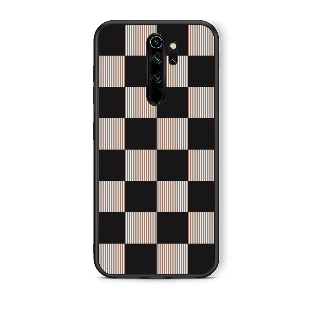 Θήκη Xiaomi Redmi Note 8 Pro Black and Taupe Striped Checks από τη Smartfits με σχέδιο στο πίσω μέρος και μαύρο περίβλημα | Xiaomi Redmi Note 8 Pro Black and Taupe Striped Checks case with colorful back and black bezels