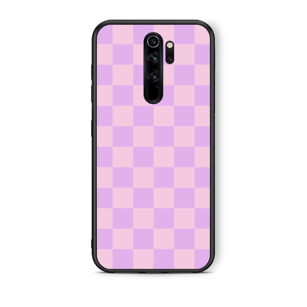 Θήκη Xiaomi Redmi Note 8 Pro Lavender and Pink Checkerboard από τη Smartfits με σχέδιο στο πίσω μέρος και μαύρο περίβλημα | Xiaomi Redmi Note 8 Pro Lavender and Pink Checkerboard case with colorful back and black bezels
