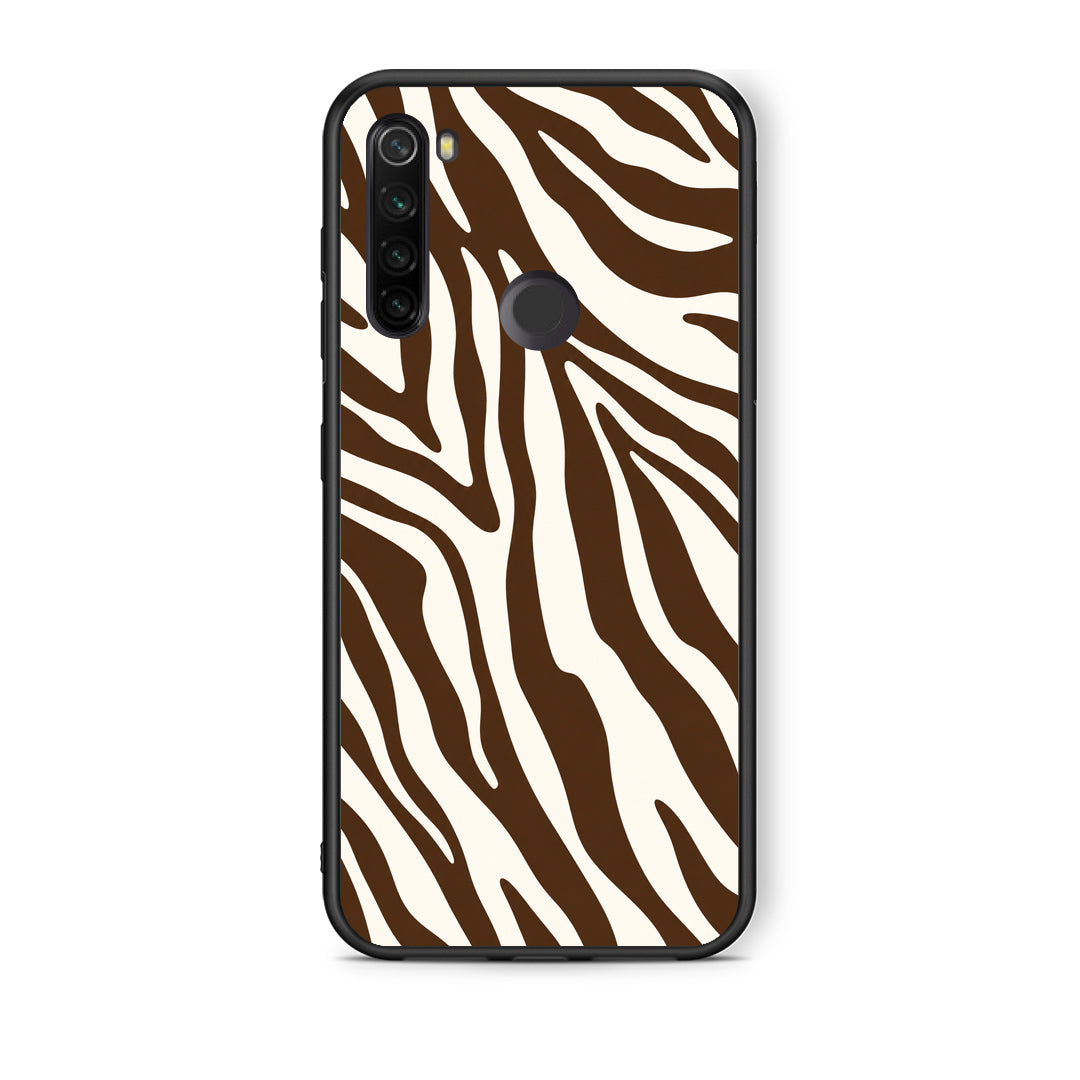 Θήκη Xiaomi Redmi Note 8T Brown and Cream Zebra Stripes από τη Smartfits με σχέδιο στο πίσω μέρος και μαύρο περίβλημα | Xiaomi Redmi Note 8T Brown and Cream Zebra Stripes case with colorful back and black bezels