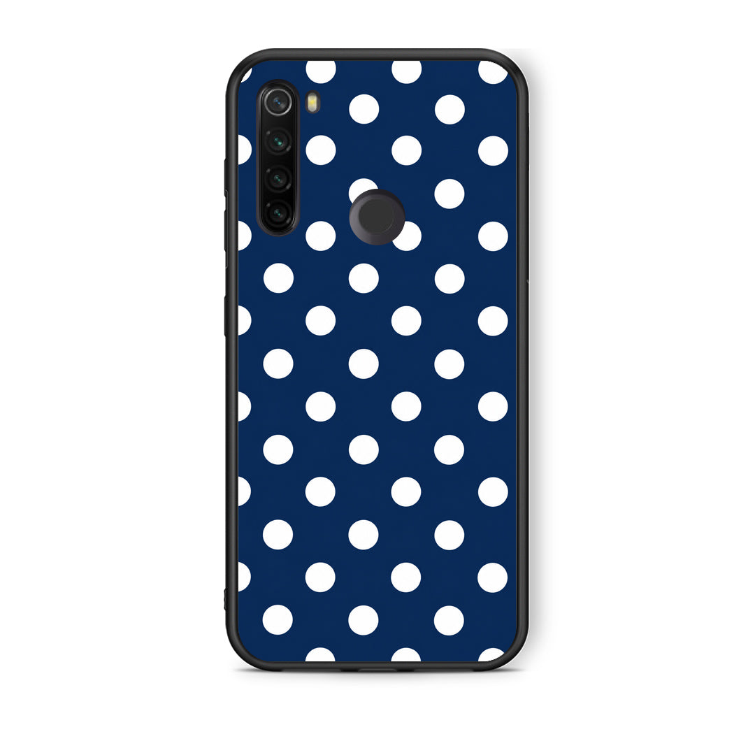 Θήκη Xiaomi Redmi Note 8T White Large Polka Dots on Navy από τη Smartfits με σχέδιο στο πίσω μέρος και μαύρο περίβλημα | Xiaomi Redmi Note 8T White Large Polka Dots on Navy case with colorful back and black bezels