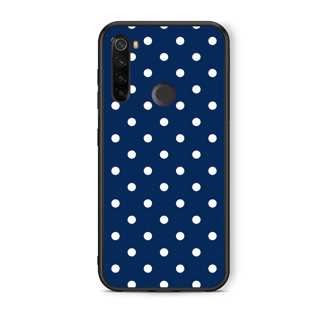 Θήκη Xiaomi Redmi Note 8T White Small Polka Dots on Navy από τη Smartfits με σχέδιο στο πίσω μέρος και μαύρο περίβλημα | Xiaomi Redmi Note 8T White Small Polka Dots on Navy case with colorful back and black bezels